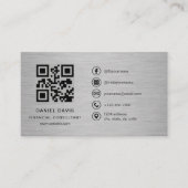 Finanzberater Metall QR-Code Visitenkarte (Vorderseite)