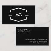 Finanzberater mit Monogramm Visitenkarte (Vorne/Hinten)