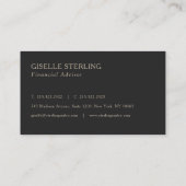 Finanzberater Monogramm Professional Visitenkarte (Rückseite)