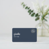 Finanzberater Navy Blau Gold QR Code Visitenkarte (Stehend Vorderseite)