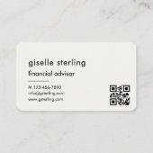Finanzberater Neutraler QR-Code Visitenkarte (Rückseite)
