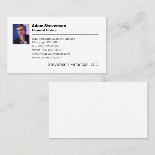 Finanzberater | Planer Berufliches Geschäft Visitenkarte (Vorne/Hinten)