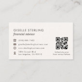 Finanzberater QR Code Blush Pink Luxus Visitenkarte (Rückseite)