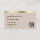 Finanzberater QR Code Imitats Gold Foil Monogram Visitenkarte (Rückseite)