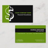 Finanzberater schwarz grüne Visitenkarte (Vorne/Hinten)