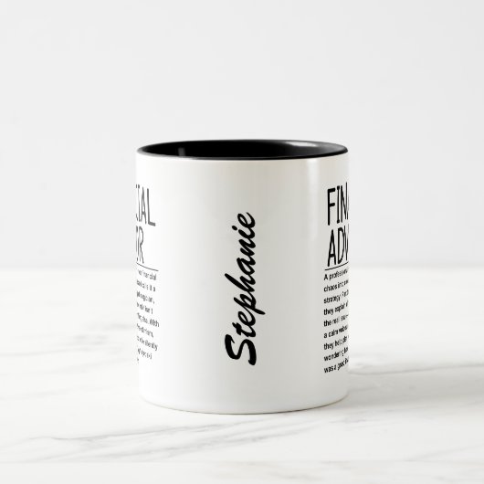 Finanzberater Zweifarbige Tasse (Mittel)