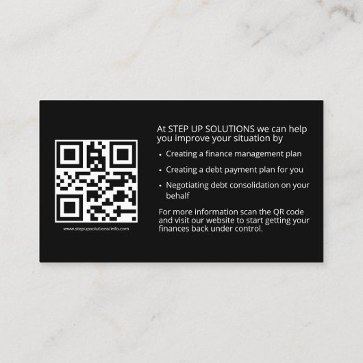 Finanzberatung Visitenkarte (Rückseite)