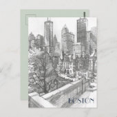 Finanzbezirk Boston Postkarte (Vorne/Hinten)