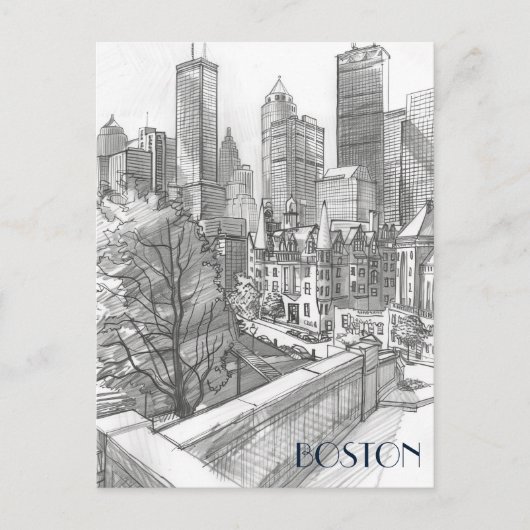 Finanzbezirk Boston Postkarte (Vorderseite)
