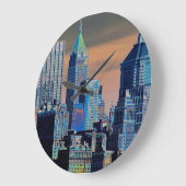 Finanzbezirk Lower Manhattan Poster Große Wanduhr (Winkel)