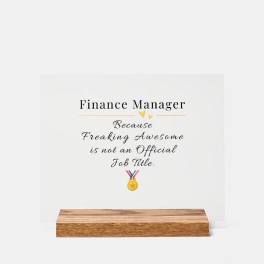 Finanzchef Acrylschild (Vorderseite)