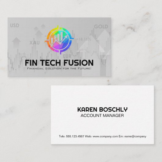 Finanzdiagramm | Eigenkapital und Rohstoffe Visitenkarte (Vorne/Hinten)