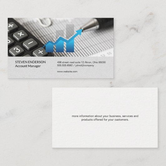 Finanzdiagramm | Pen-Dokumente Visitenkarte (Vorne/Hinten)
