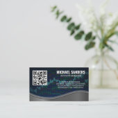 Finanzdiagramm | QR Code Business Card Visitenkarte (Stehend Vorderseite)