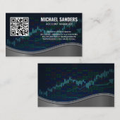 Finanzdiagramm | QR Code Business Card Visitenkarte (Vorne/Hinten)