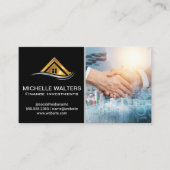 Finanzdiagramme | Eigenschaft | Hände schütteln Visitenkarte (Vorderseite)