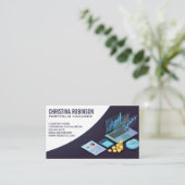 Finanzdiagramme und Grafiken | Portfolio Visitenkarte (Stehend Vorderseite)