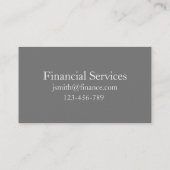 Finanzdienstleistungen, Broker, Finanzplaner Visitenkarte (Rückseite)