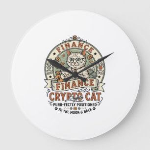 Finanzen Krypto Katze Finanzen Krypto Katze Vintag Große Wanduhr