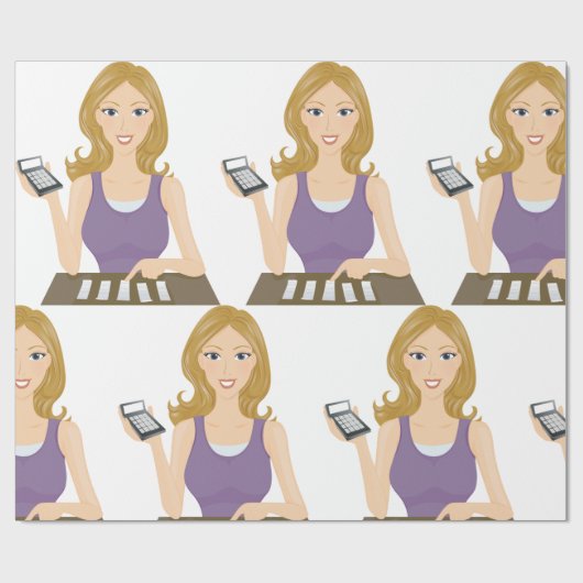 Finanzfrau Geschenkpapier (Flach)