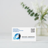 Finanzielle Darstellung | Geschäftsmann | QR-Code Visitenkarte (Stehend Vorderseite)
