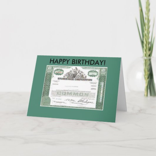 Finanzielle Geburtstagskarte Karte (Vorderseite)