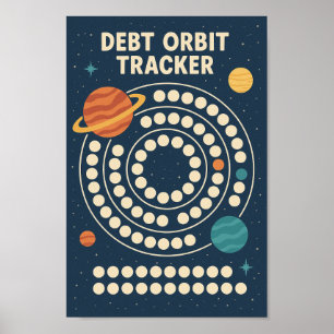 Finanzielle Reise - Schuldplaneten-Orbit-Tracker Poster