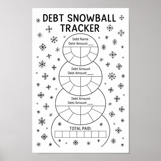 Finanzielle Schulden Snowball Tracker Poster (Vorne)