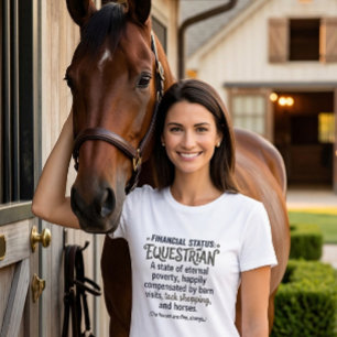 Finanzieller Status Reitsport lustiger Reiter Humo T-Shirt