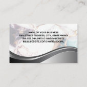 Finanzielles Logo | Farbiger Marmor | Metallisch Visitenkarte (Rückseite)