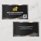 Finanzielles Logo | QR Code Business Card Visitenkarte (Vorne/Hinten)
