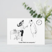 Finanzierung am Arbeitsplatz, lustig Vintag Save The Date (Stehend Vorderseite)