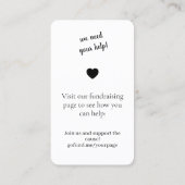 Finanzierung | Wohltätigkeit-Event-Spende jetzt De Visitenkarte (Rückseite)