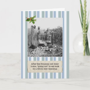 Finanzkrise hat unsere Zuhause Weihnachtskarte ver Feiertagskarte