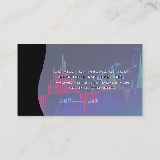 Finanzkurve der Aktienmärkte | Datenanalyst Visitenkarte (Rückseite)