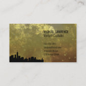 Finanzlogo | Gold Hintergrund | Skyline Visitenkarte (Rückseite)