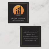 Finanzlogo | Unternehmen Quadratische Visitenkarte (Vorne/Hinten)