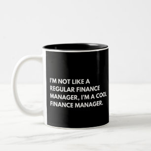 Finanzmanager Funny Boss Sprichwort Zweifarbige Tasse