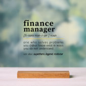 Finanzmanager - Funny Finance Definition Gift Acrylschild (Neutral)