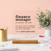 Finanzmanager - Funny Finance Definition Gift Acrylschild (Hochzeit)