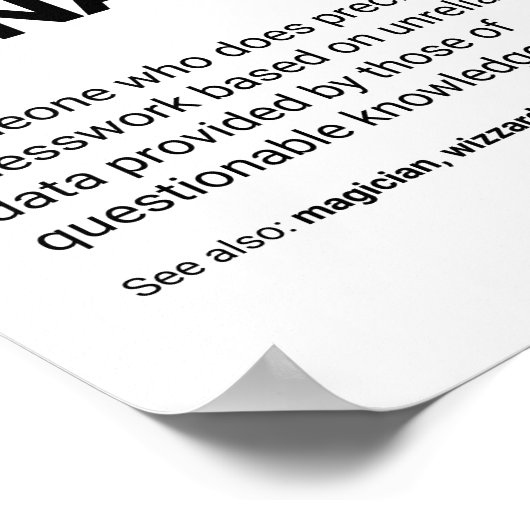 Finanzmanager Funny Specialist Definition Poster (Ecke)