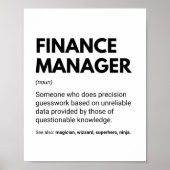 Finanzmanager Funny Specialist Definition Poster (Vorne)