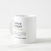 Finanzmanager – Lustige Definition Kaffeetasse (Vorderseite Links)