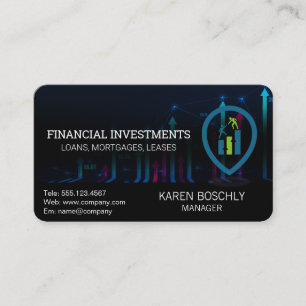 Finanzmarktgraph Aktienchart-Logo Visitenkarte