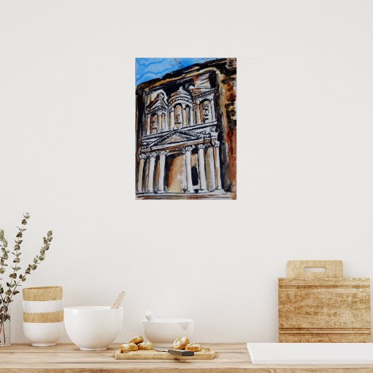 Finanzministerium - Al Khazneh - Petra, Jordanien Poster (Küche)