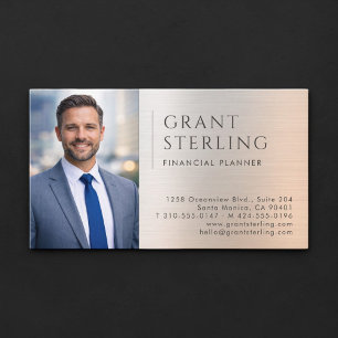 Finanzplaner Foto Metallic Visitenkarte