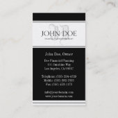 Finanzplaner-römisches Platin-Monogramm Visitenkarte (Rückseite)