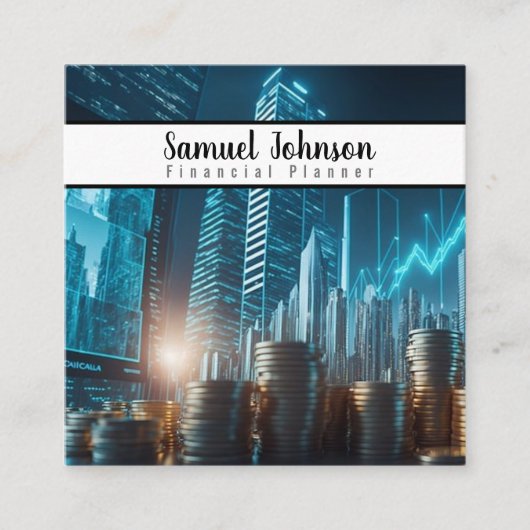 Finanzplaner Vermögensverwaltung Quadratische Visitenkarte (Vorderseite)