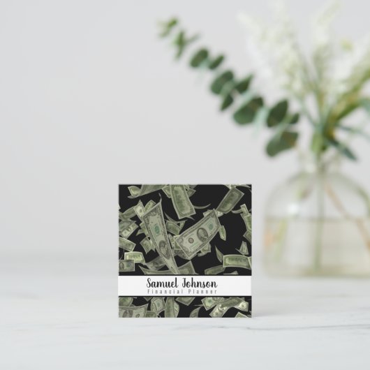 Finanzplaner Vermögensverwaltung Quadratische Visitenkarte (Stehend Vorderseite)