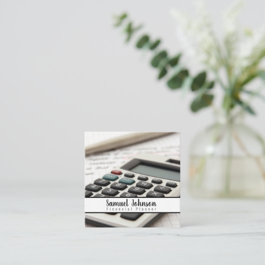 Finanzplaner Vermögensverwaltung Quadratische Visitenkarte (Stehend Vorderseite)